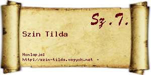 Szin Tilda névjegykártya