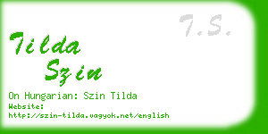 tilda szin business card